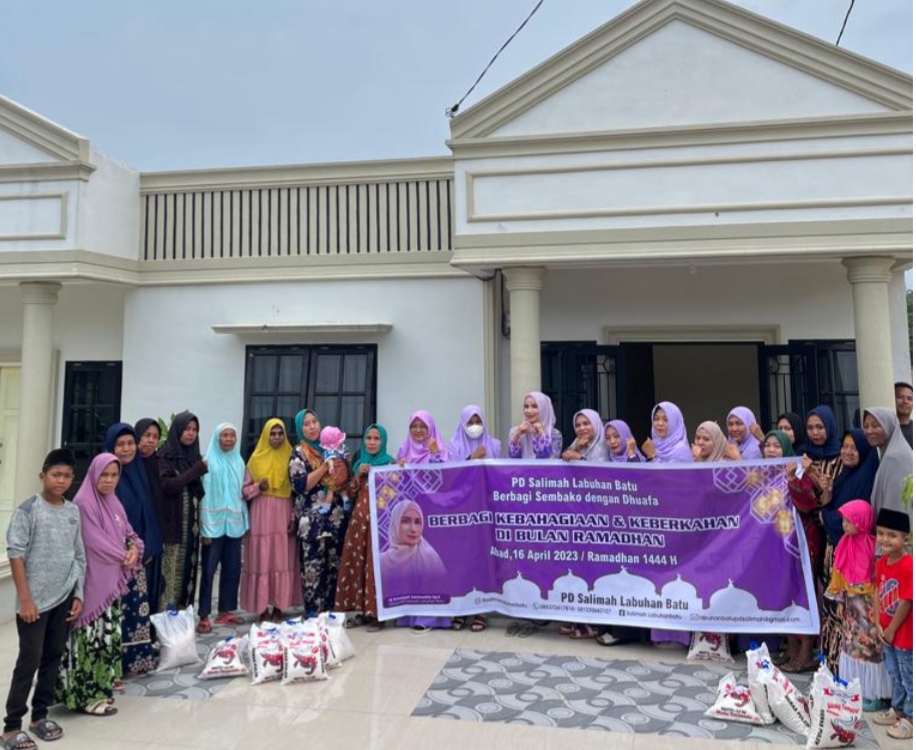PD Salimah Labuhanbatu Berbagi Di Bulan Ramadhan Beras Dan uang Kepada 60 Orang Dhuafa