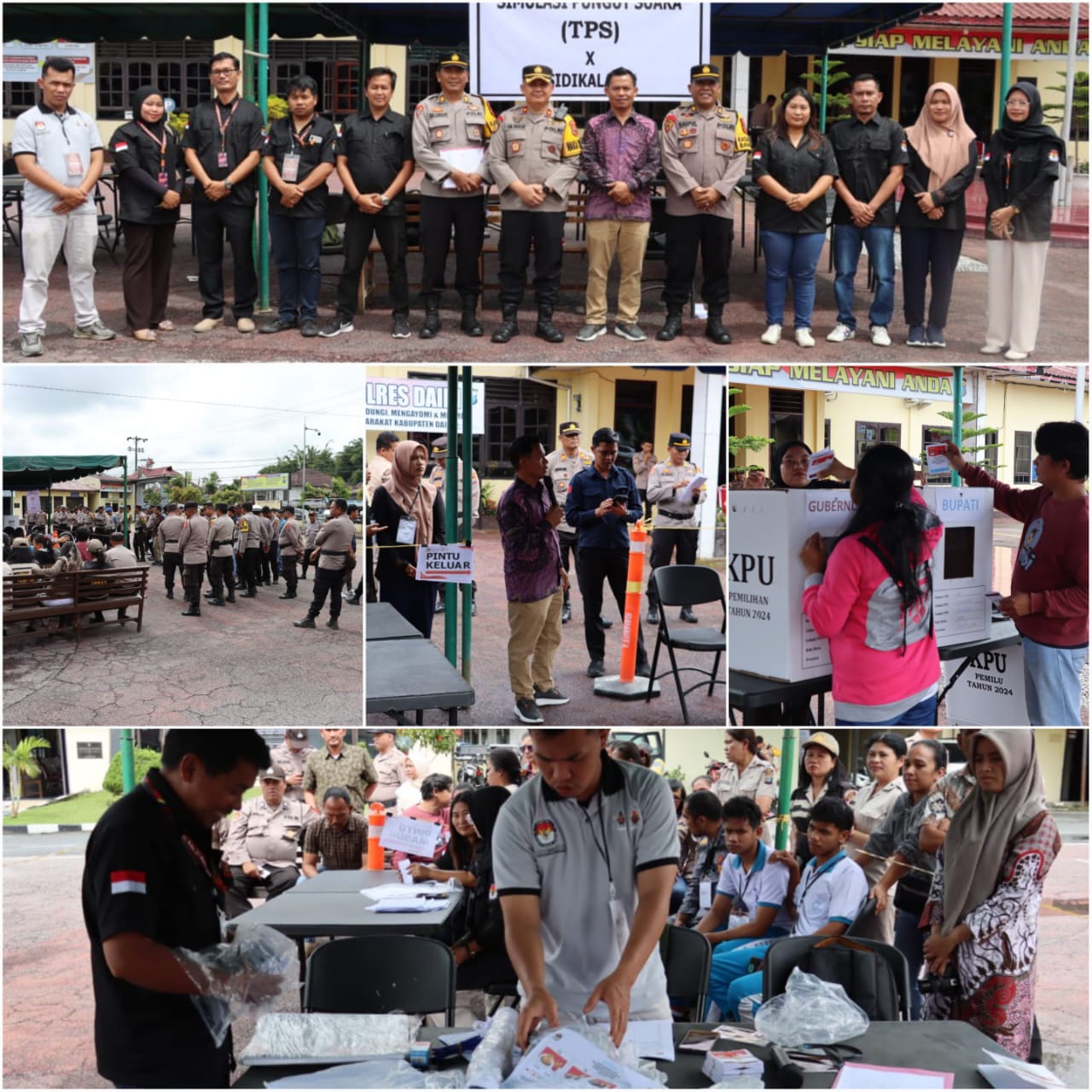 Polres Dairi Bersama KPU dan Bawaslu Gelar Simulasi Pengamanan di TPS